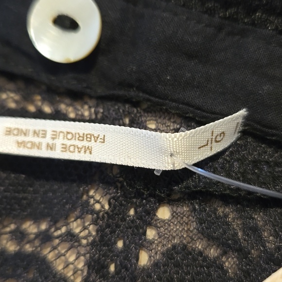 NWT Jae Sheer Lace Knit Long Sleeve Top, Black, Size Large - Picture 3 of 4